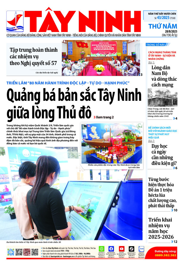 B&aacute;o T&acirc;y Ninh ng&agrave;y 28/8/2025