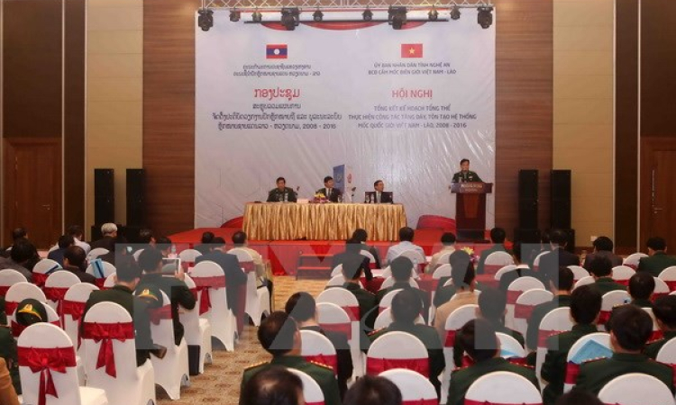 Tổng kết c&ocirc;ng t&aacute;c tăng d&agrave;y, t&ocirc;n tạo mốc quốc giới Việt-L&agrave;o