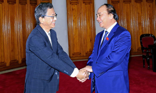 Thủ tướng Nguyễn Xu&acirc;n Ph&uacute;c tiếp Đại sứ Nhật Bản đến ch&uacute;c mừng