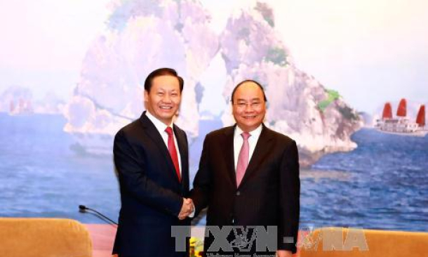 Thủ tướng tiếp B&iacute; thư Khu tự trị d&acirc;n tộc Choang Quảng T&acirc;y (Trung Quốc)