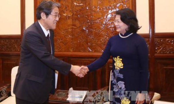 Ph&oacute; Chủ tịch nước Đặng Thị Ngọc Thịnh tiếp Đại sứ Nhật Bản