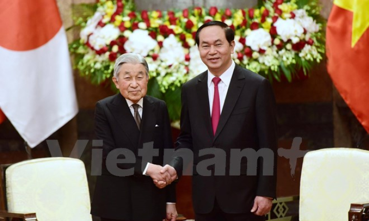 Nh&agrave; vua v&agrave; Ho&agrave;ng hậu Nhật Bản hội kiến Chủ tịch nước Trần Đại Quang