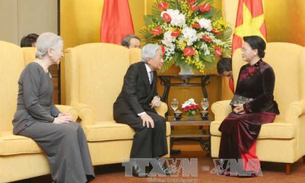 Chủ tịch Quốc hội hội kiến Nh&agrave; vua v&agrave; Ho&agrave;ng hậu Nhật Bản