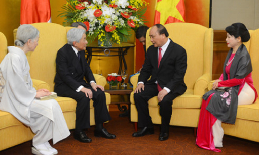 Thủ tướng Nguyễn Xu&acirc;n Ph&uacute;c hội kiến Nh&agrave; vua v&agrave; Ho&agrave;ng hậu Nhật Bản