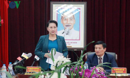 Chủ tịch Quốc hội l&agrave;m việc với tỉnh Lai Ch&acirc;u