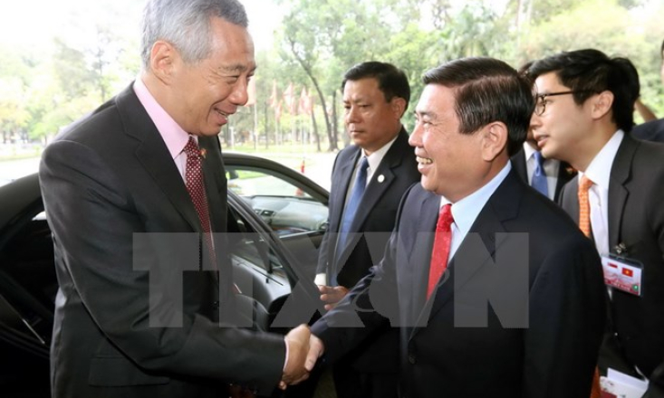 L&atilde;nh đạo TP.Hồ Ch&iacute; Minh hội kiến Thủ tướng Singapore L&yacute; Hiển Long