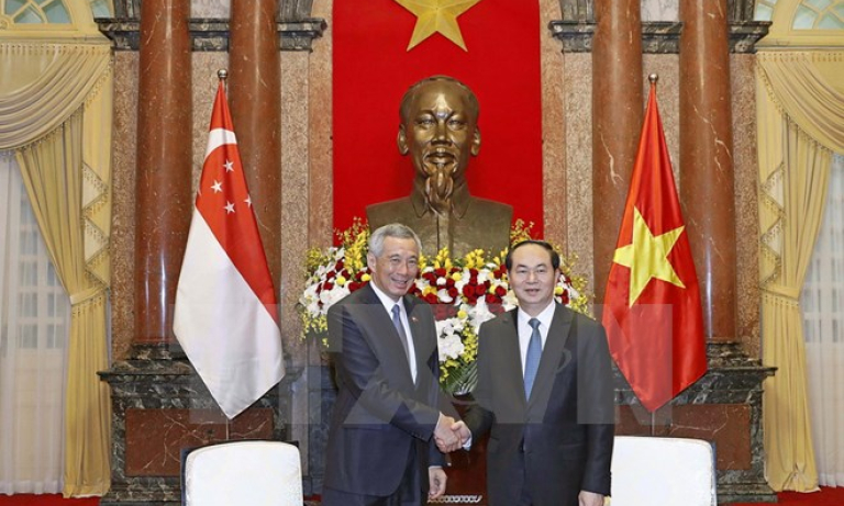 Chủ tịch nước Trần Đại Quang tiếp Thủ tướng Singapore L&yacute; Hiển Long