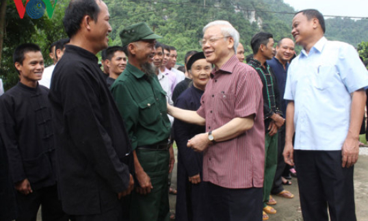 Tổng B&iacute; thư Nguyễn Ph&uacute; Trọng thăm v&agrave; l&agrave;m việc tại Bắc Kạn