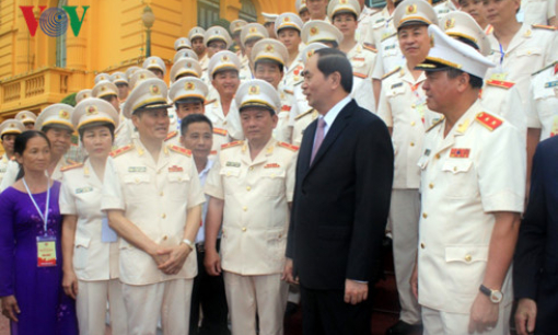 Chủ tịch nước gặp mặt đại biểu thương binh, th&acirc;n nh&acirc;n liệt sĩ CSND