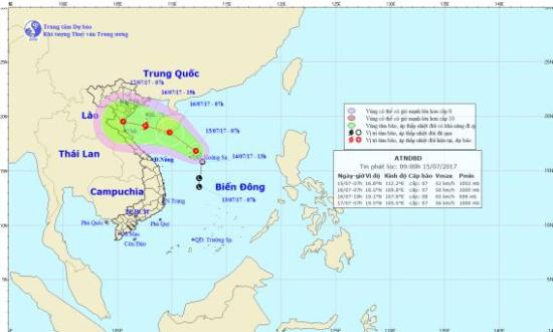 &Aacute;p thấp nhiệt đới khả năng mạnh l&ecirc;n th&agrave;nh b&atilde;o v&agrave; g&acirc;y nguy hiểm