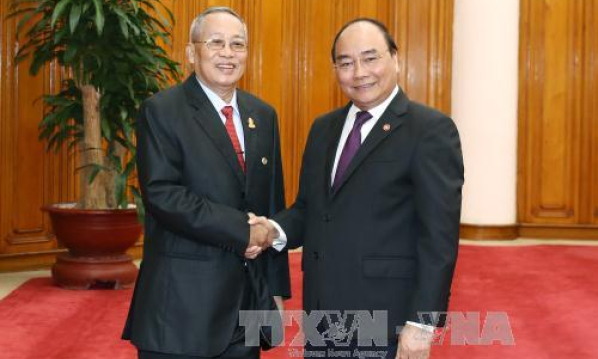 Thủ tướng Nguyễn Xu&acirc;n Ph&uacute;c tiếp Ph&oacute; Chủ tịch Thượng viện Campuchia