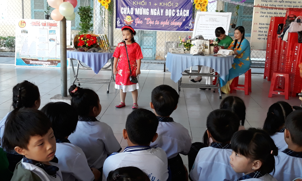 TP T&acirc;n An: Trường Tiểu học V&otilde; Thị S&aacute;u tổ chức Ng&agrave;y đọc s&aacute;ch gia đ&igrave;nh