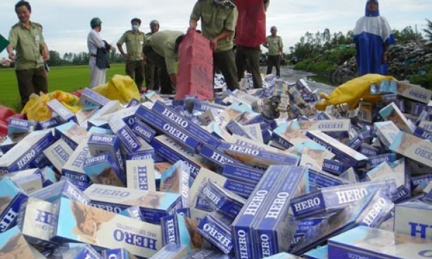 Năm 2017: Long An thu giữ gần 2,4 triệu g&oacute;i thuốc l&aacute; điếu nhập lậu