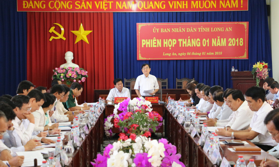 UBND tỉnh Long An tổ chức phi&ecirc;n họp th&aacute;ng 1 năm 2018