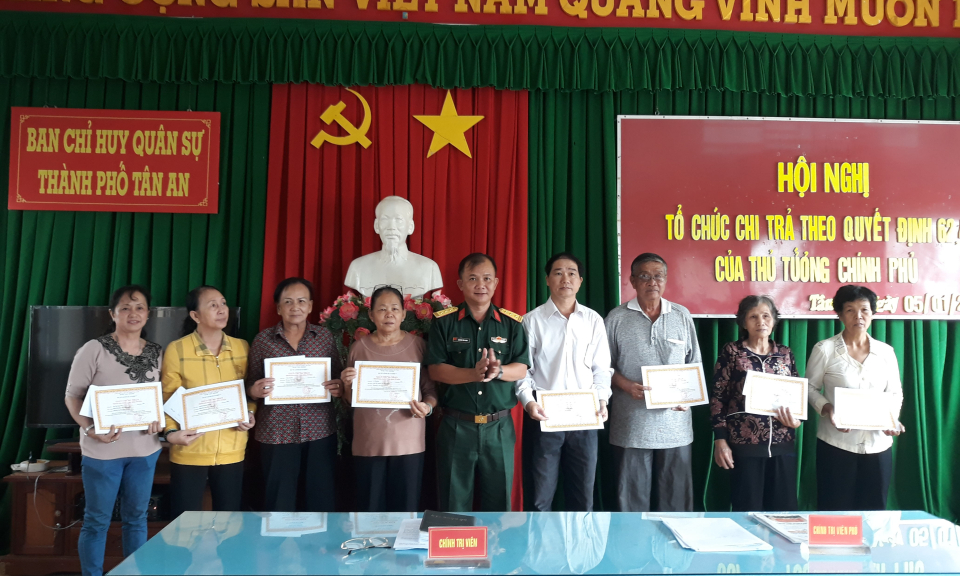 Chi trả chế độ trợ cấp một lần cho c&aacute;c đối tượng theo quyết định số 62 của Thủ tướng Ch&iacute;nh phủ