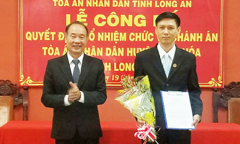 Bổ nhiệm Ch&aacute;nh &aacute;n TAND huyện Mộc H&oacute;a, Ph&oacute; Ch&aacute;nh &aacute;n TAND huyện Thạnh H&oacute;a