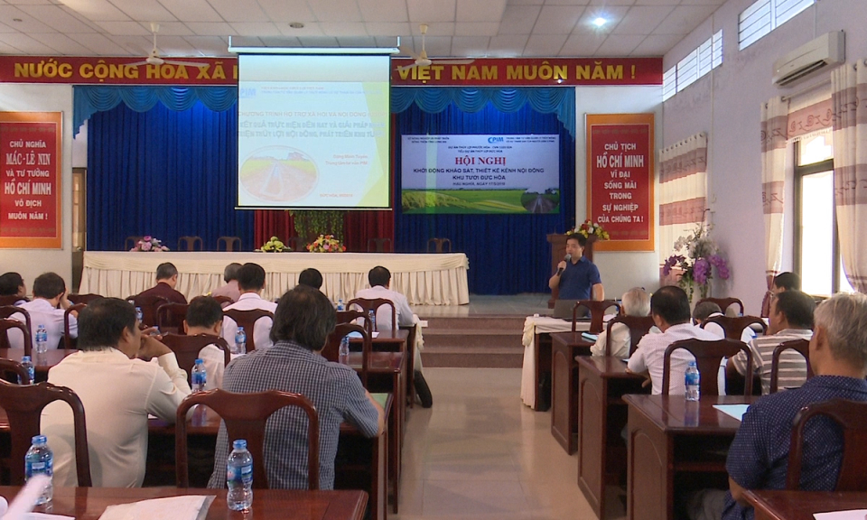 Đức H&ograve;a: Khởi động khảo s&aacute;t, thiết kế k&ecirc;nh nội đồng