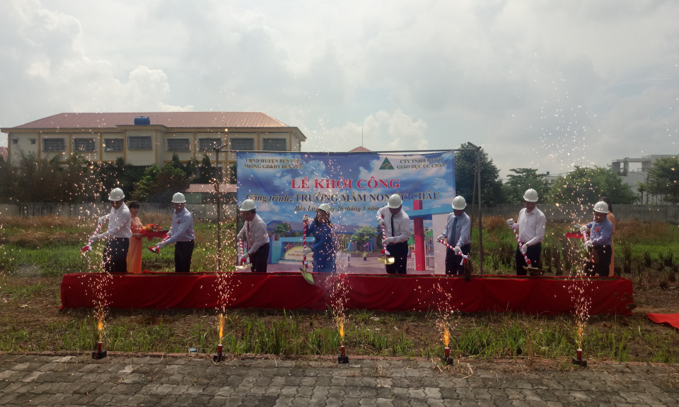 Bến Lức: Khởi c&ocirc;ng x&acirc;y dựng Trường mầm non &Uacute;c Ch&acirc;u