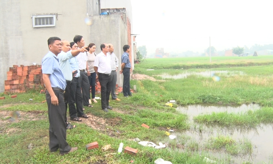 Đức H&ograve;a: Khảo s&aacute;t khu đất tự ph&acirc;n l&ocirc;, rao b&aacute;n nền tr&aacute;i ph&eacute;p