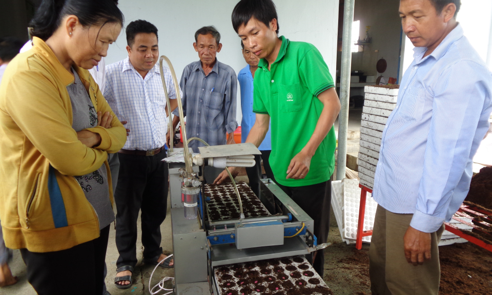 Cần Giuộc: Tập huấn m&ocirc; h&igrave;nh dưa hấu chất lượng an to&agrave;n từ c&acirc;y con vườn ươm