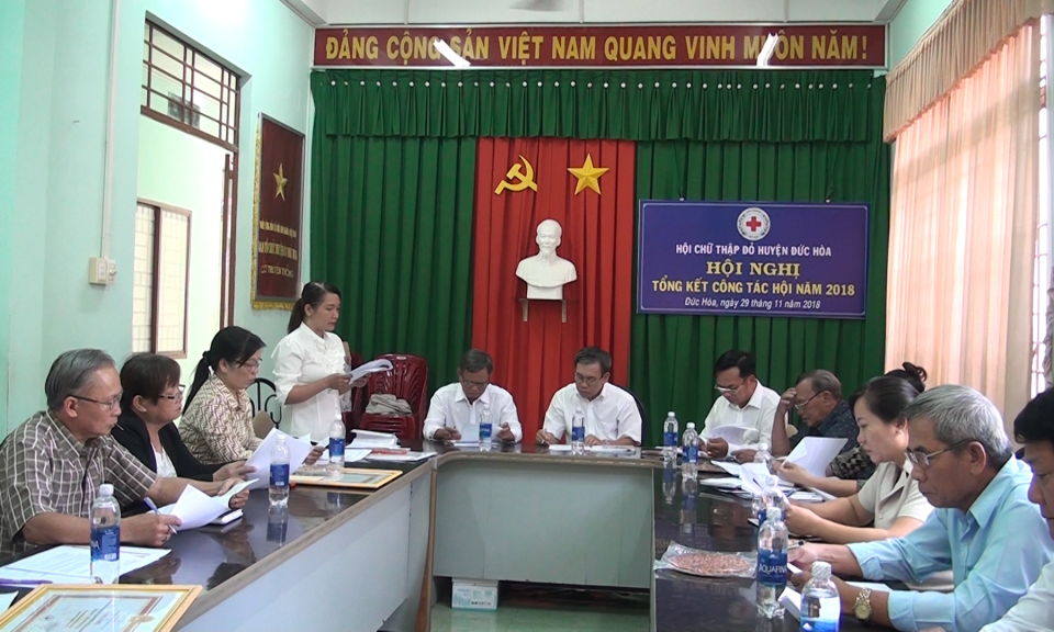 Hội chữ thập đỏ huyện Đức H&ograve;a hội nghị tổng kết c&ocirc;ng t&aacute;c hội năm 2018