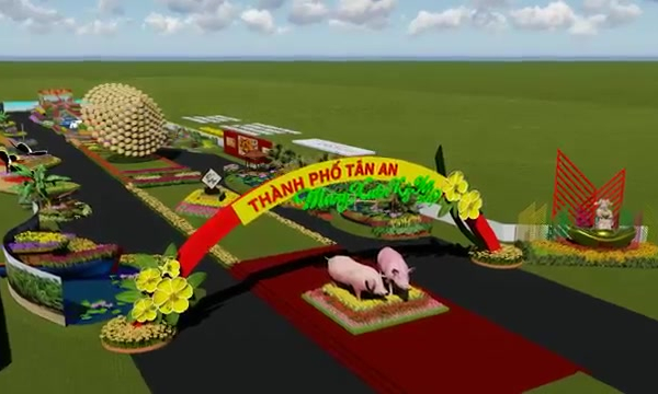 Đường hoa Xu&acirc;n Kỷ Hợi 2019 tại TP. T&acirc;n An dự kiến khai mạc v&agrave;o 1/2/2019