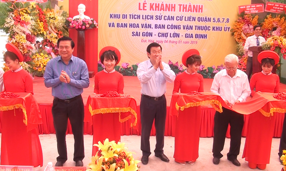 Đức Ho&agrave; : Lễ kh&aacute;nh th&agrave;nh Khu di t&iacute;ch lịch sử Giồng Dứa