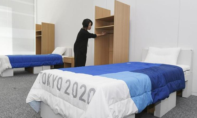 Giường phục vụ cho Olympic Tokyo được l&agrave;m từ b&igrave;a c&aacute;c t&ocirc;ng