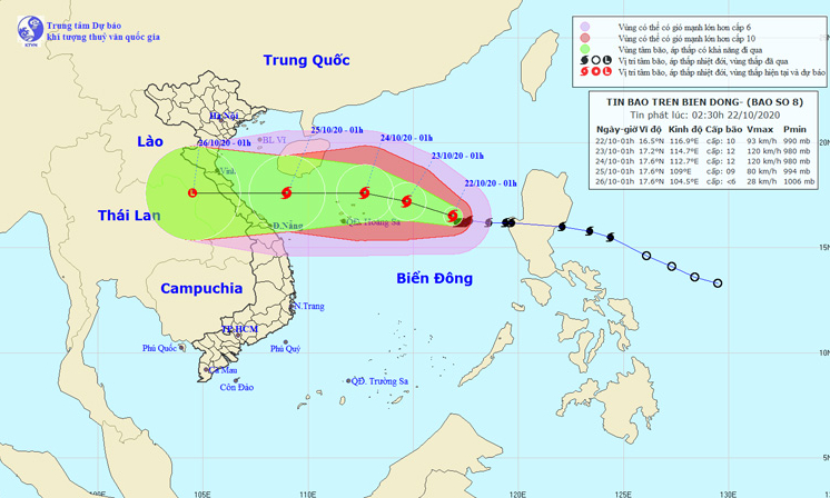 B&atilde;o số 8 g&acirc;y mưa d&ocirc;ng mạnh ở v&ugrave;ng biển từ B&igrave;nh Thuận đến Ki&ecirc;n Giang v&agrave; Vịnh Th&aacute;i Lan