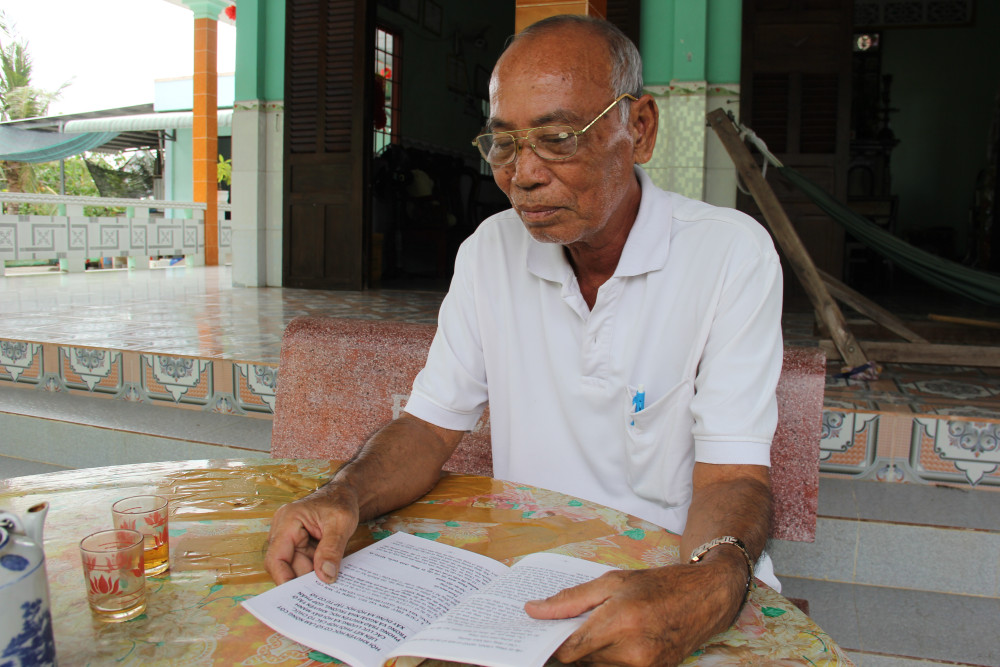 Ông Đỗ Hữu Thọ (ấp Xuân Hòa 2, xã Thanh Vĩnh Đông, huyện Châu Thành) có nhiều đóng trong công tác khuyến học, khuyến tài ở địa phương