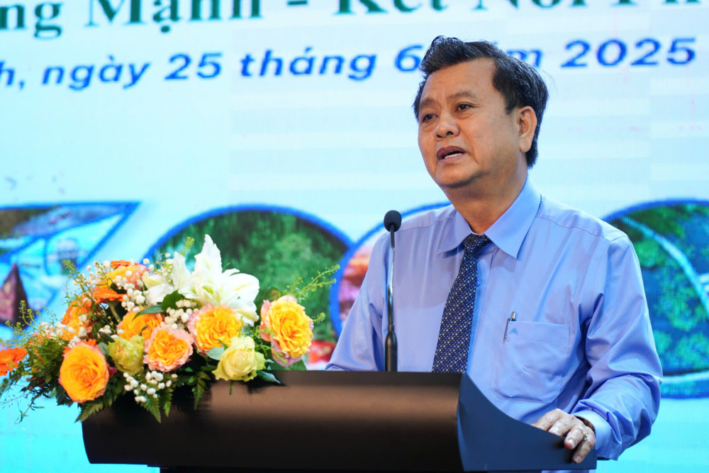 Giám đốc Sở Văn hóa, Thể thao và Du lịch tỉnh Long An – Nguyễn Thành Thanh phát biểu tại hội nghị