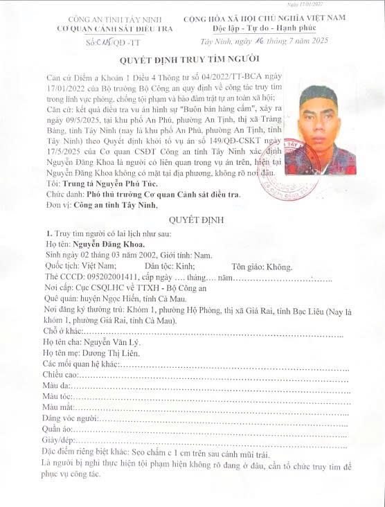 Quyết định truy tìm người