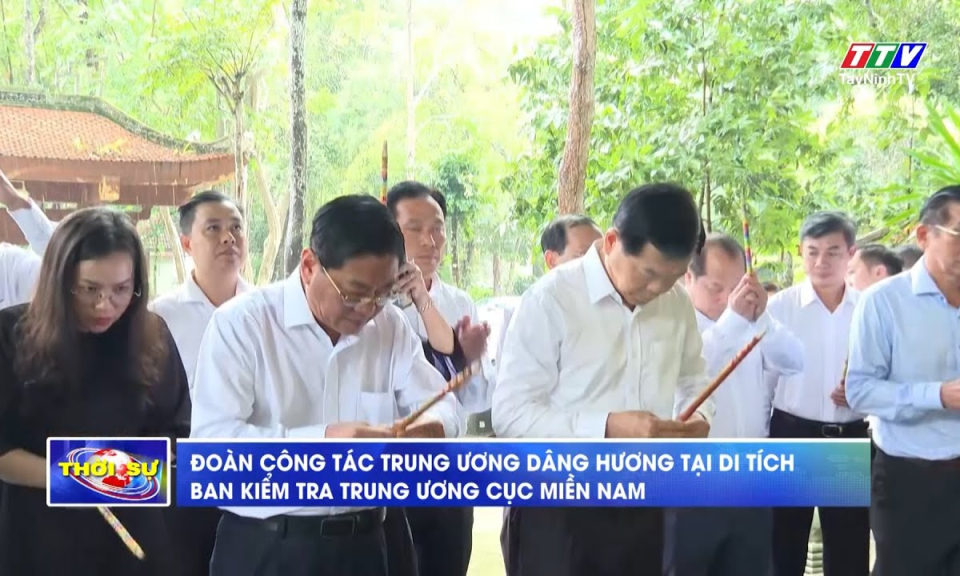 Đoàn c&ocirc;ng tác Trung ương d&acirc;ng hương tại di t&iacute;ch Ban Kiểm tra Trung ương Cục miền Nam