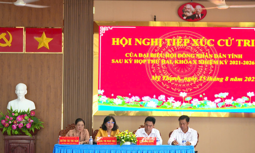 Tổ đại biểu HĐND tỉnh số 13 tiếp x&uacute;c cử tri x&atilde; Mỹ Thạnh