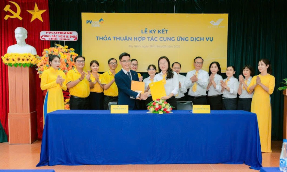 PVcomBank v&agrave; VNPost T&acirc;y Ninh k&yacute; kết hợp đồng cung cấp thấu chi bưu t&aacute;