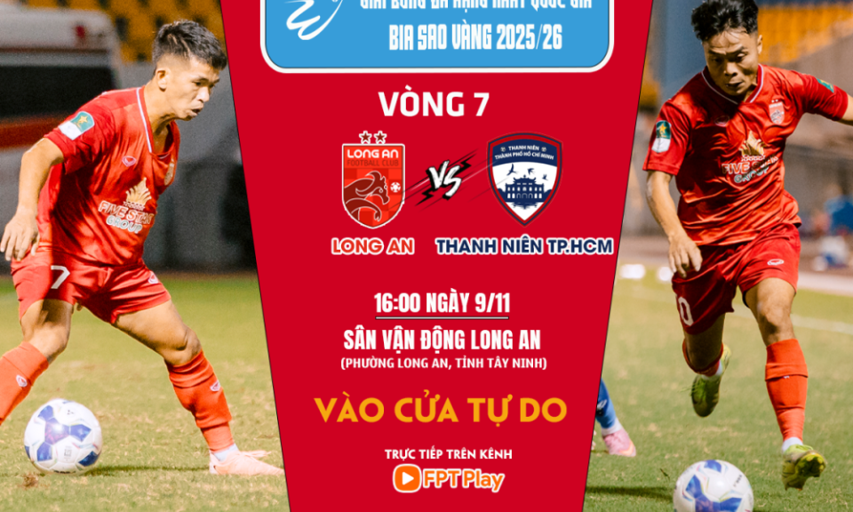 Trận đấu cuối tr&ecirc;n s&acirc;n nh&agrave; trong năm 2025: Long An vs Thanh Ni&ecirc;n TP.HCM - một trận cầu 6 điểm