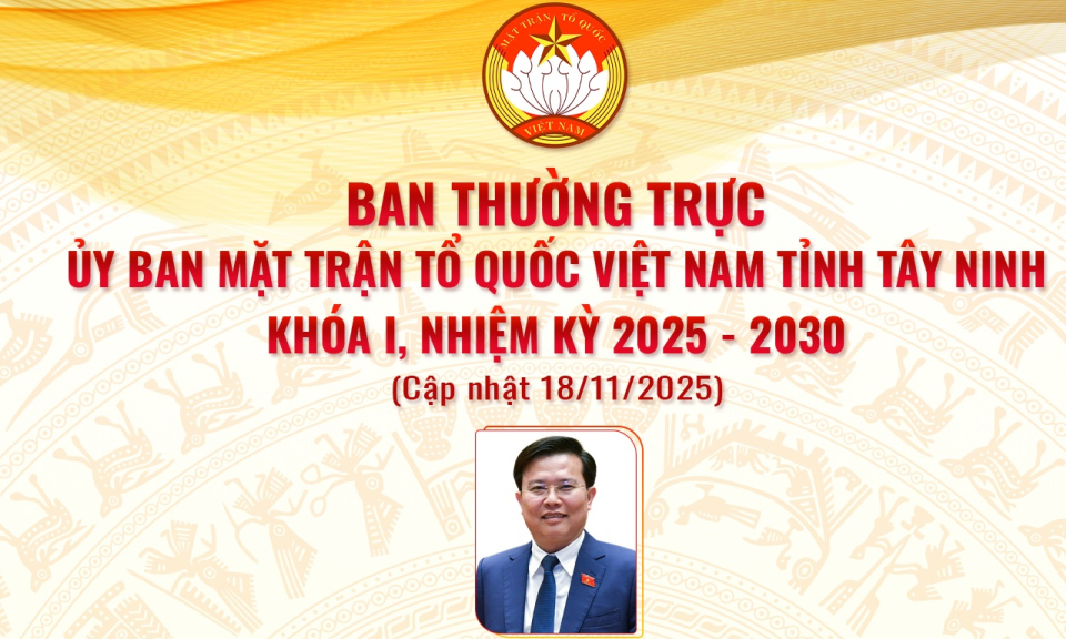 Ban Thường trực UBMTTQ Việt Nam tỉnh T&acirc;y Ninh kho&aacute; I, nhiệm kỳ 2025 - 2030