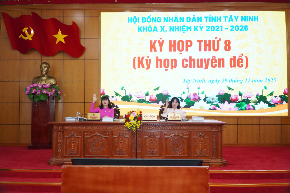 Đại biểu biểu quyết thông qua các nghị quyết