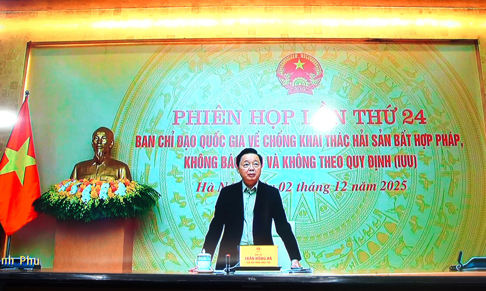 Ph&oacute; Thủ tướng Ch&iacute;nh phủ Trần Hồng H&agrave; chủ tr&igrave; phi&ecirc;n họp lần thứ 24 Ban Chỉ đạo quốc gia về IUU