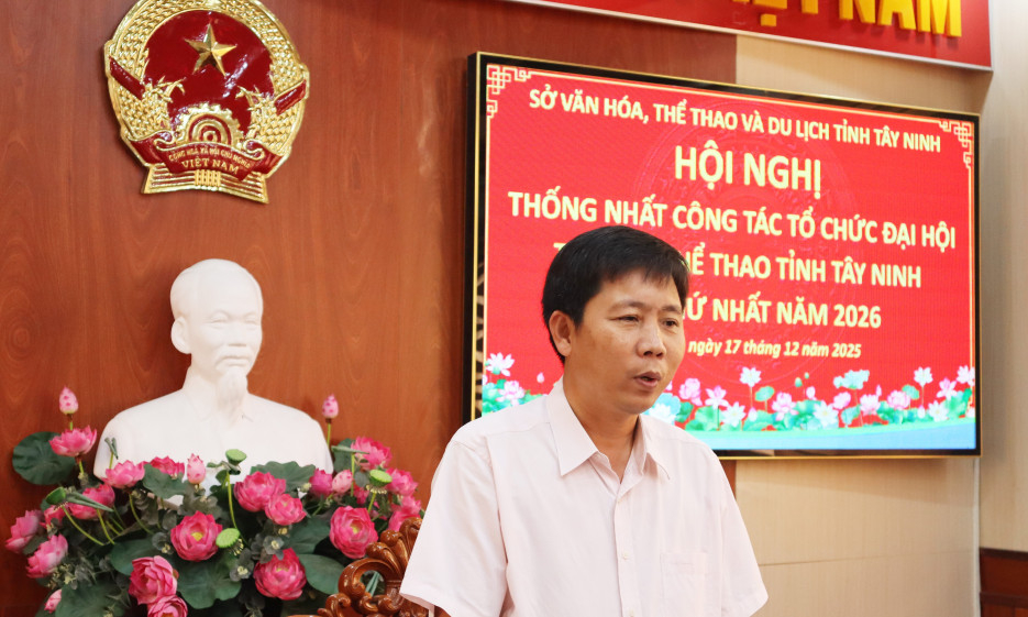 Thống nhất c&ocirc;ng t&aacute;c tổ chức Đại hội Thể dục thể thao tỉnh T&acirc;y Ninh lần thứ I năm 2026