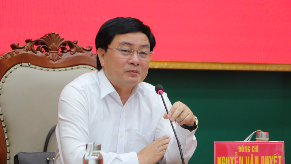 Bí thư Tỉnh ủy Nguyễn Văn Quyết chủ trì buổi làm việc với Đảng ủy, Ban Chỉ huy Bộ đội Biên phòng tỉnh Tây Ninh.