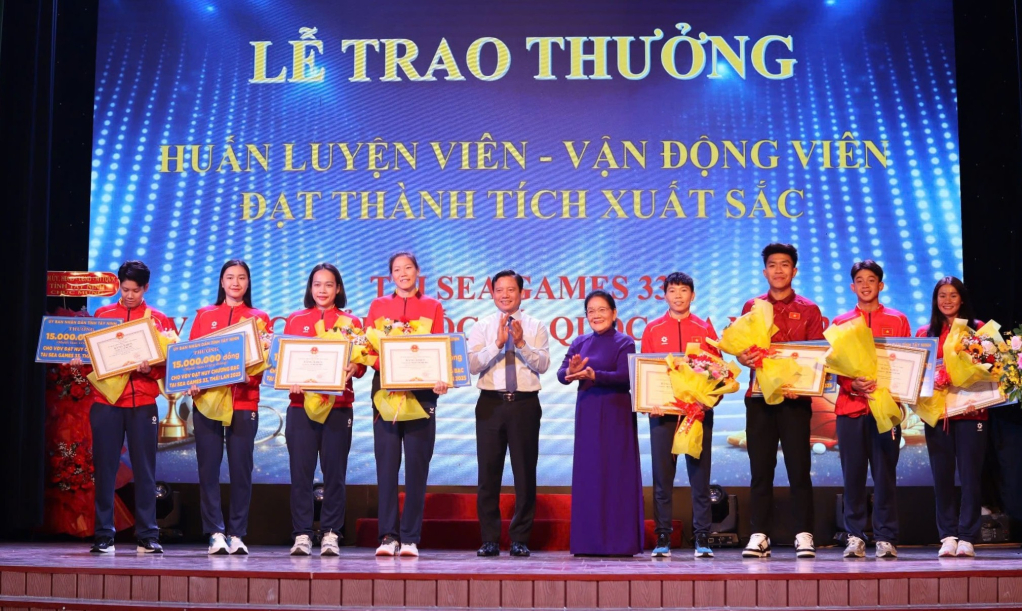 Trao Bằng khen cho huấn luyện viên và vận động viên tỉnh Tây Ninh đạt thành tích xuất sắc tại Đại hội Thể thao Đông Nam Á lần thứ 33 – SEA Games 33