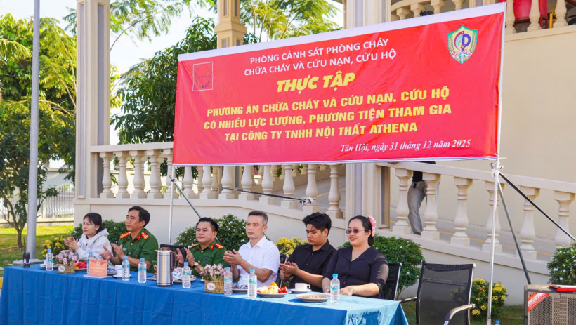 Thực tập phương &aacute;n chữa ch&aacute;y, cứu nạn cứu hộ tại C&ocirc;ng ty TNHH Nội thất Athena