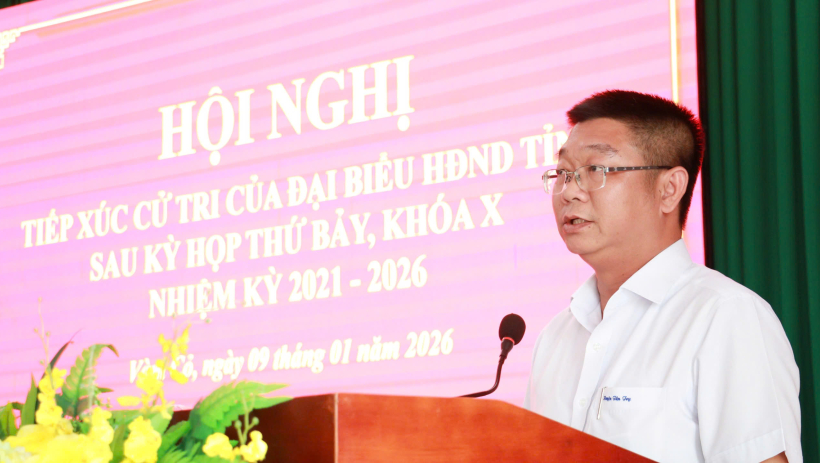 Đại biểu HĐND tỉnh tiếp x&uacute;c cử tri 3 x&atilde; T&acirc;n Trụ, Nhựt Tảo, V&agrave;m Cỏ