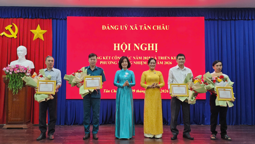 Năm 2025, x&atilde; T&acirc;n Ch&acirc;u ho&agrave;n th&agrave;nh 100% chỉ ti&ecirc;u đề ra