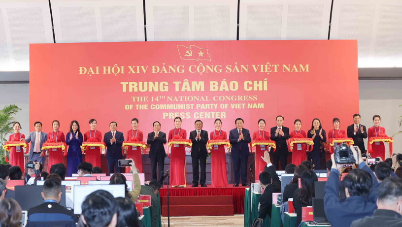 Khai trương Trung t&acirc;m B&aacute;o ch&iacute; Đại hội đại biểu to&agrave;n quốc lần thứ XIV của Đảng