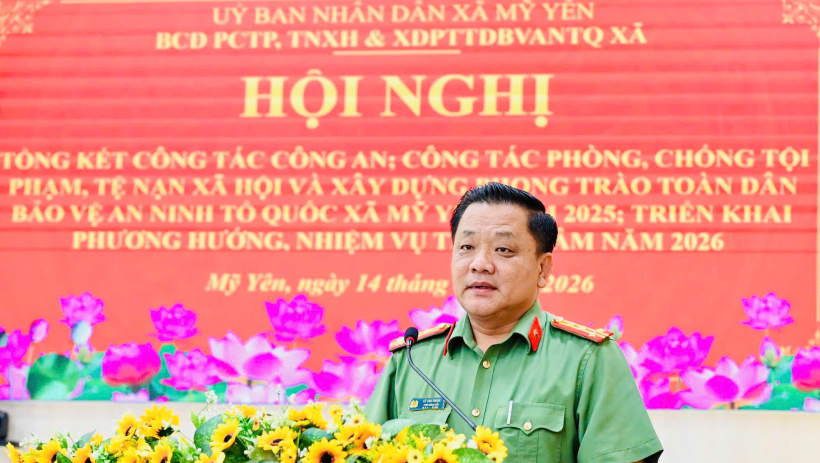 X&atilde; Mỹ Y&ecirc;n: Tổng kết c&ocirc;ng t&aacute;c C&ocirc;ng an năm 2025