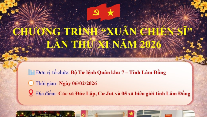 Chương tr&igrave;nh &lsquo;Xu&acirc;n Chiến sĩ&rsquo; lần thứ XI năm 2026