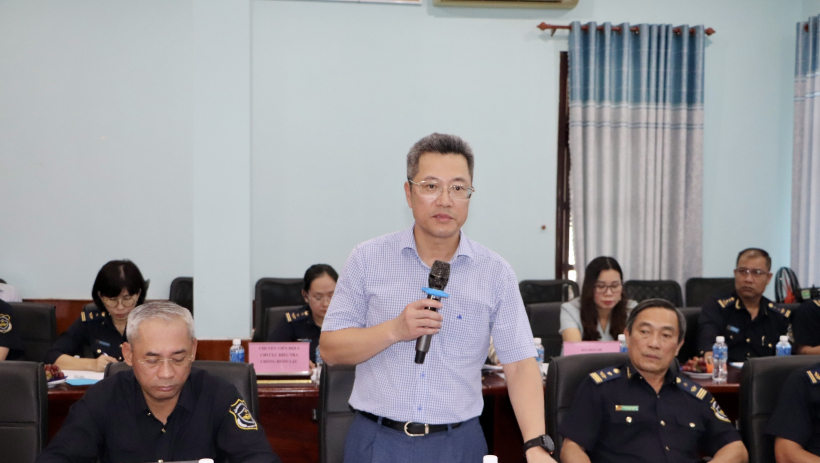 Đo&agrave;n c&ocirc;ng t&aacute;c Cục Hải quan khảo s&aacute;t tại Cửa khẩu&nbsp;Quốc tế Mộc B&agrave;i