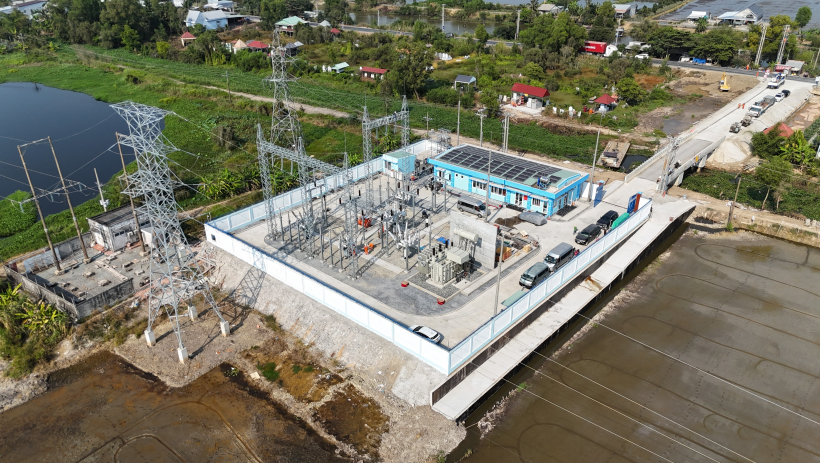 Tổng C&ocirc;ng ty Điện lực miền Nam đ&oacute;ng điện th&agrave;nh c&ocirc;ng Trạm biến &aacute;p 110kV T&acirc;n Thạnh